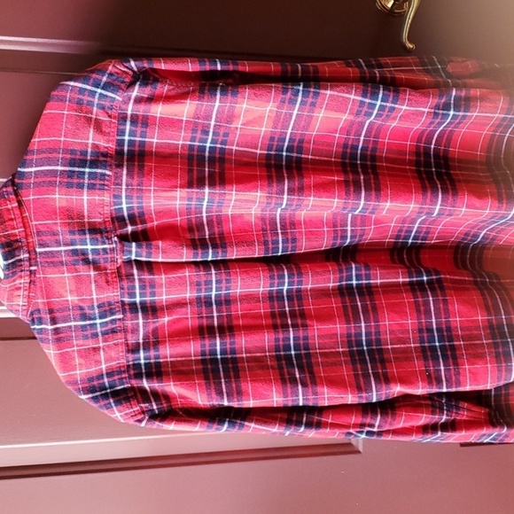 Merona red plaid flannel LS shirt one pocket size XL - Picture 8 of 9